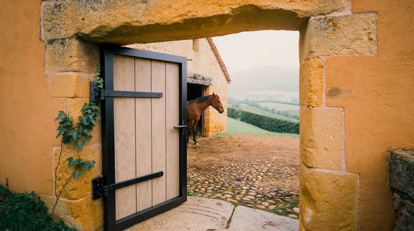 Entrée, Les Écuries de Corcy, centre équestre à Saint-André-de-Corcy